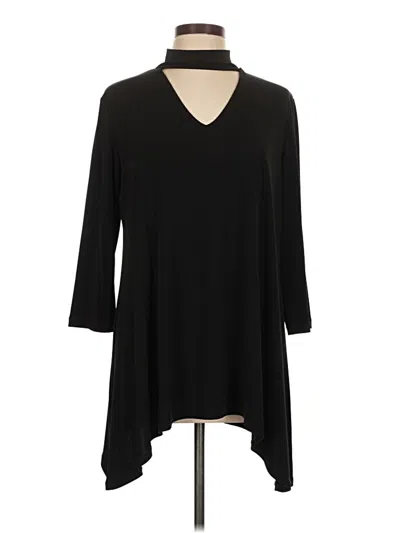 Pre-owned Clara Sun Woo 3/4 Sleeve Top Black V Neck Tops