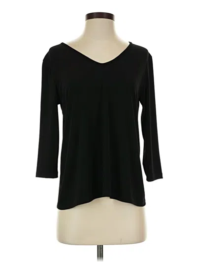 Pre-owned Clara Sun Woo 3/4 Sleeve Top Black V-neck Tops