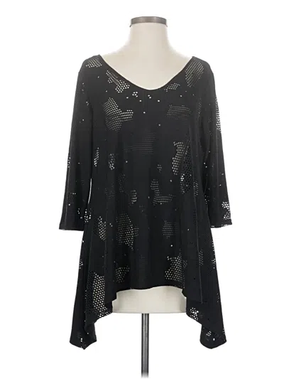 Pre-owned Clara Sun Woo 3/4 Sleeve Top Black V-neck Tops