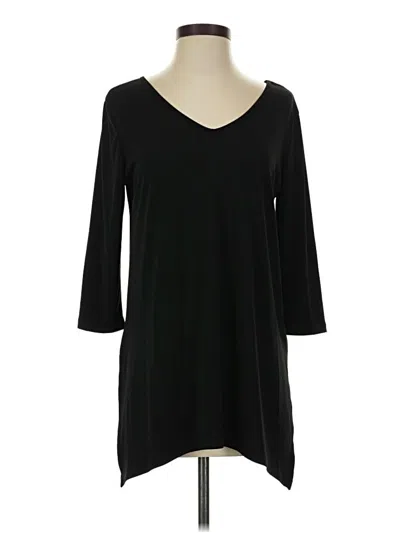 Pre-owned Clara Sun Woo 3/4 Sleeve Top Black V-neck Tops