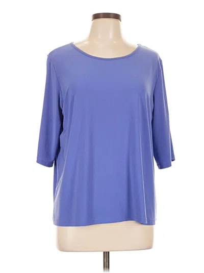 Pre-owned Clara Sun Woo 3/4 Sleeve Top Blue Boatneck Tops