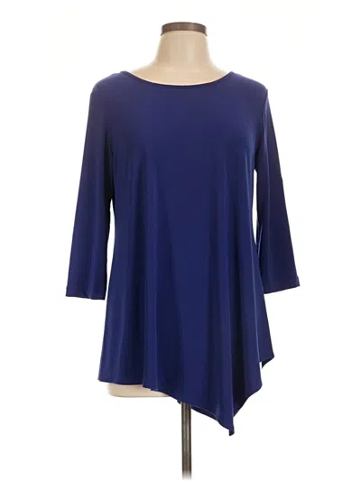 Pre-owned Clara Sun Woo 3/4 Sleeve Top Blue Boatneck Tops