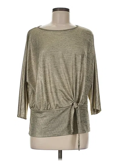 Pre-owned Clara Sun Woo 3/4 Sleeve Top Gold Boatneck Tops