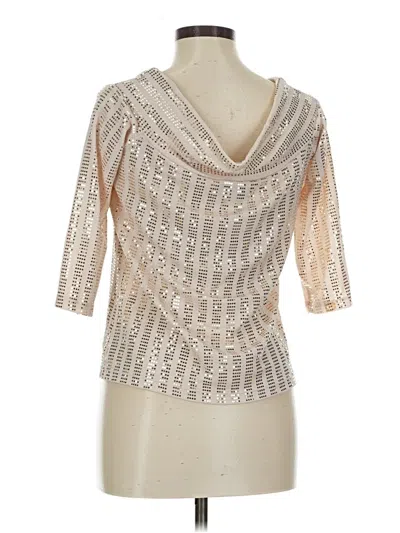 Pre-owned Clara Sun Woo 3/4 Sleeve Top Gold Cowl Neck Tops