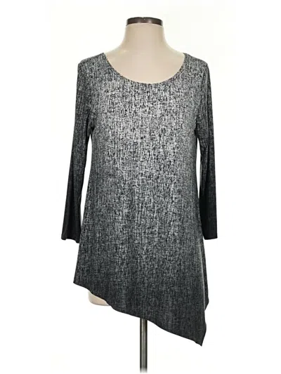 Pre-owned Clara Sun Woo 3/4 Sleeve Top Gray Boatneck Tops