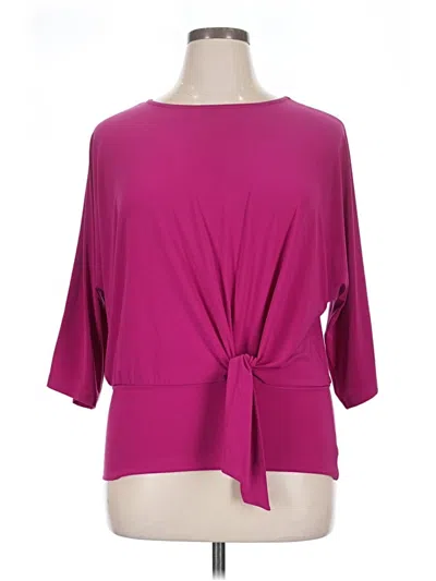 Pre-owned Clara Sun Woo 3/4 Sleeve Top Pink Boatneck Tops