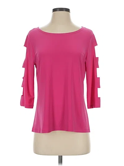 Pre-owned Clara Sun Woo 3/4 Sleeve Top Pink Cold Shoulder Neckline Tops