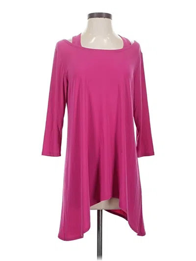 Pre-owned Clara Sun Woo 3/4 Sleeve Top Pink Scoop Neck Tops