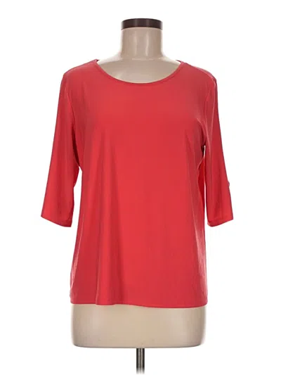 Pre-owned Clara Sun Woo 3/4 Sleeve Top Red Boatneck Tops