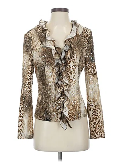 Pre-owned Clara Sun Woo Long Sleeve Blouse In Brown