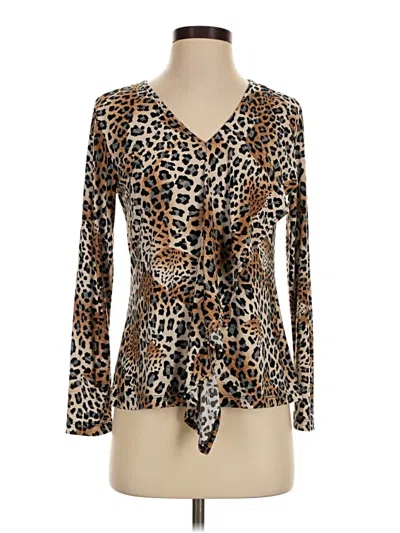 Pre-owned Clara Sun Woo Long Sleeve Blouse In Brown
