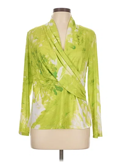 Pre-owned Clara Sun Woo Long Sleeve Blouse In Green