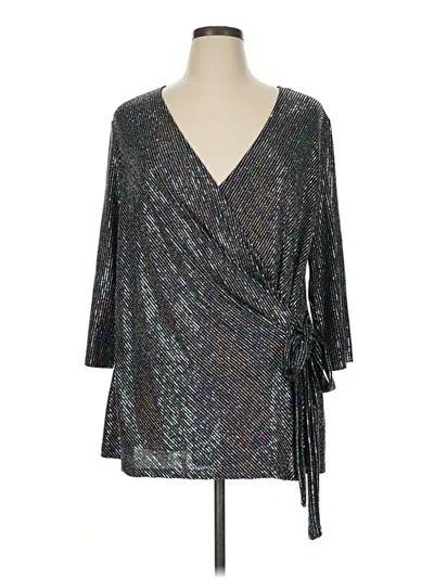 Pre-owned Clara Sun Woo Long Sleeve Blouse In Silver