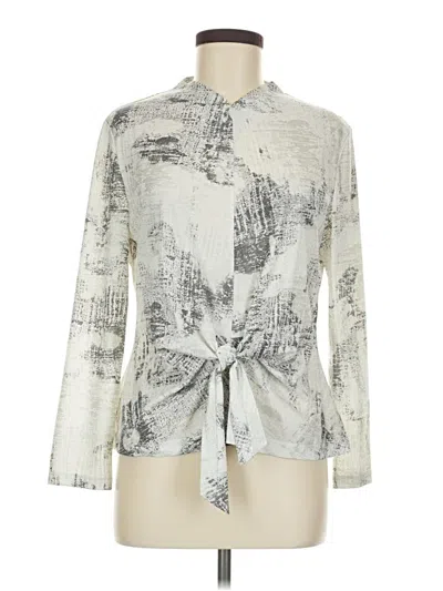 Pre-owned Clara Sun Woo Long Sleeve Blouse In Silver