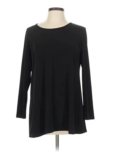 Pre-owned Clara Sun Woo Long Sleeve Top Black Boatneck Tops