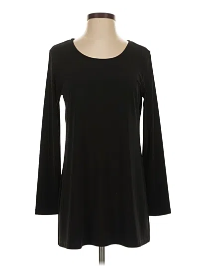 Pre-owned Clara Sun Woo Long Sleeve Top Black Boatneck Tops