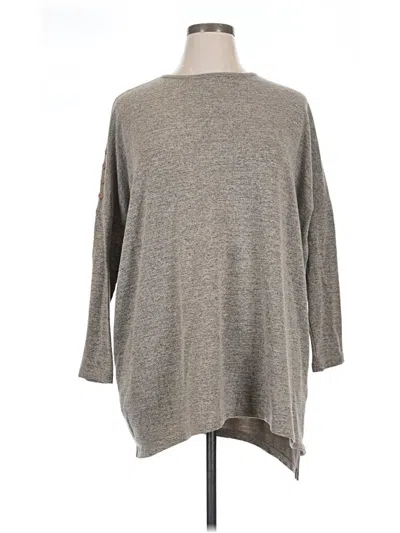 Pre-owned Clara Sun Woo Long Sleeve Top Gray Crew Neck Tops
