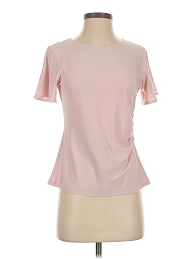 Pre-owned Clara Sun Woo Short Sleeve Top Pink Sweetheart Neckline Tops