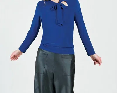 Clara Sunwoo Asymmetrical Bow Tie-neck Top In Cobalt In Blue