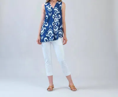 Clara Sunwoo Asymmetrical Tunic Tank Top In Blue/white