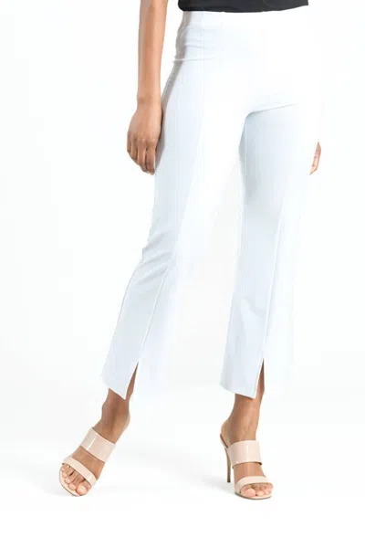 Clara Sunwoo Center Seam Front Slit Ankle Pant In White