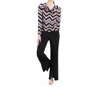 Clara Sunwoo Chevron Cowl Neck Side Ruched Top In Black/taupe In Multi