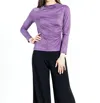 Clara Sunwoo Crushed Silk Knit - Draped Neck Side Ruched Top In Plum In Pink