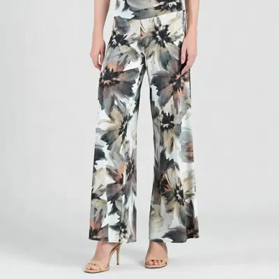 Clara Sunwoo Floral Print Soft Palazzo Pants In Bone / Multi