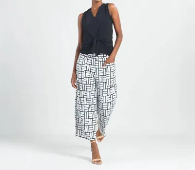 Clara Sunwoo Geo Print Gaucho Pant In White/black