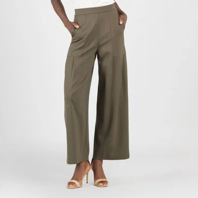 Clara Sunwoo Knit Pants With Pleated Pockets In Olive In Green