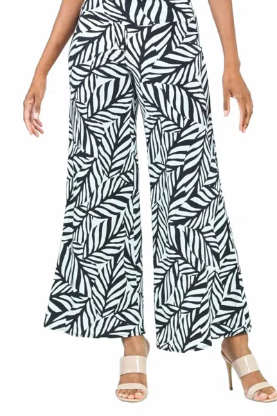 Clara Sunwoo Leaf-print Palazzo Pant In Black,white In Blue