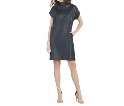 Clara Sunwoo Liquid Leather Mini Dress In Black