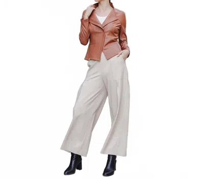 Clara Sunwoo Liquid Leather Signature Jacket In Tan In Brown
