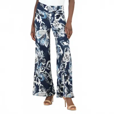Clara Sunwoo Long Palazzo Wide Leg Pants In Moonlit Floral In Blue