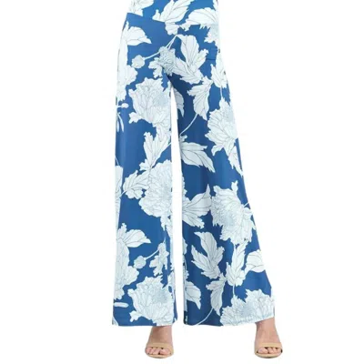Clara Sunwoo Mum Sketch Butter Knit Wide Leg Palazzo Pant In Blue/white In Multi