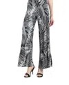 CLARA SUNWOO PALM LEAF PALAZZO PANT IN BLACK/TAUPE