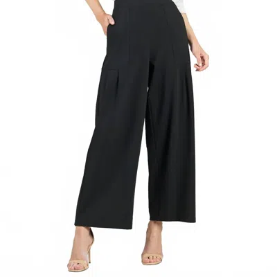 Clara Sunwoo Pleated Wide Leg Pocket Pant In Black
