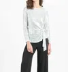 Clara Sunwoo Shimmer Stretch Side Tie Tunic In Silver