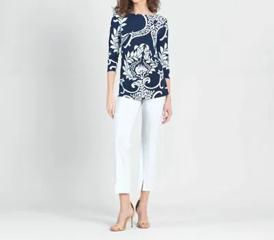 Clara Sunwoo Side Loop Tunic Top In Navy