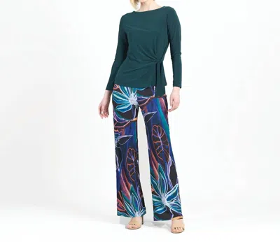 Clara Sunwoo Side Tie Scoop Top In Hunter Green