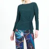 Clara Sunwoo Side Tie Waist Top In Hunter Green