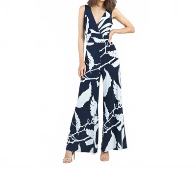 Clara Sunwoo Signature Sleeveless Jumpsuit In Navy/white In Multi