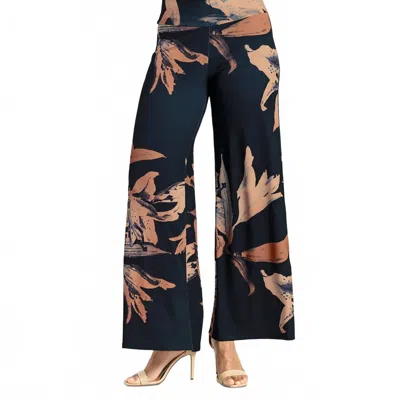 Clara Sunwoo Soft Knit Palazzo Pant In Navy,cream In Multi