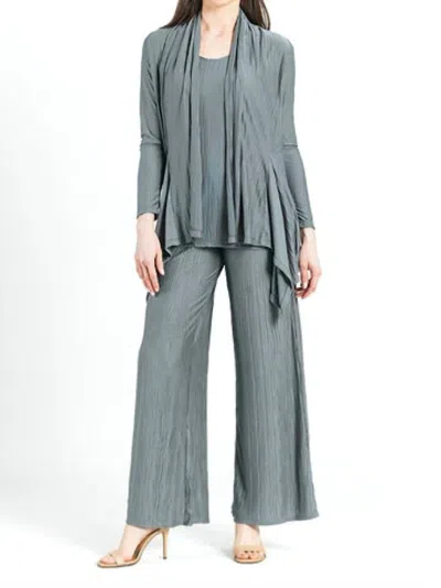 Clara Sunwoo Soft Pleat Knit - Cardigan & Tank Twinset In Olive In Green