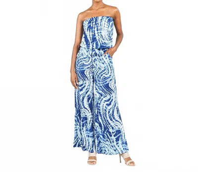 Clara Sunwoo Tube Top Pocket Jumpsuit In Swirl Wave In Multi