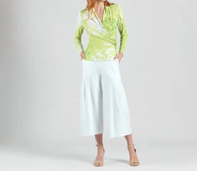 Clara Sunwoo V-neck Draped Pleat Top In Floral Citrus