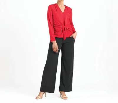 Clara Sunwoo V-neck Front Tie Top In Red