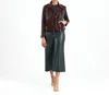 Clara Sunwoo Vinyl/liquid Leather Mixed Media Zip Jacket In Mulberry In Red