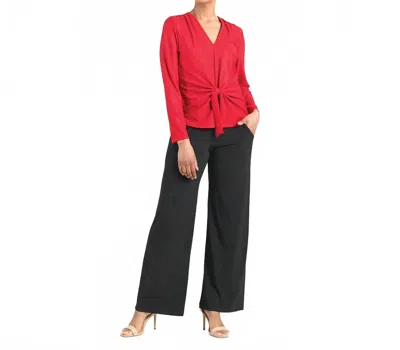 Clara Sunwoo V-neck Long Sleeve Top In Red