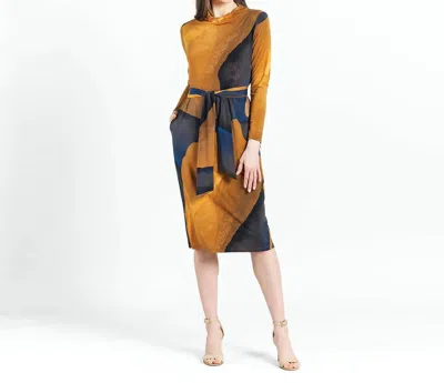 Clara Sunwoo Water Color Print Dress In Tan Multi